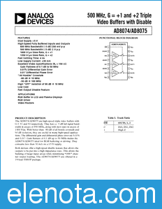 Analog Devices AD8074 datasheet
