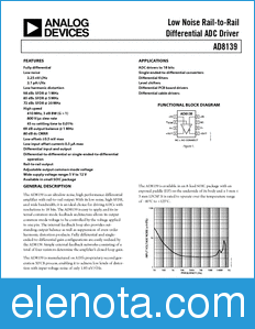 Analog Devices AD8139 datasheet