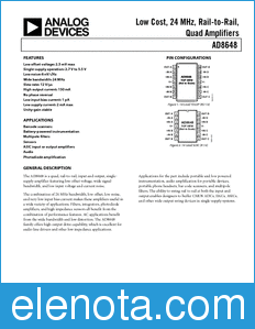 Analog Devices AD8648 datasheet