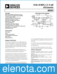 Analog Devices AD9203 datasheet