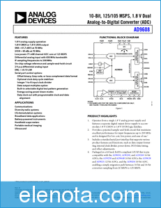 Analog Devices AD9608 datasheet