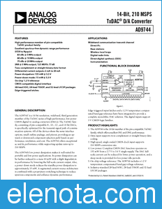Analog Devices AD9744 datasheet