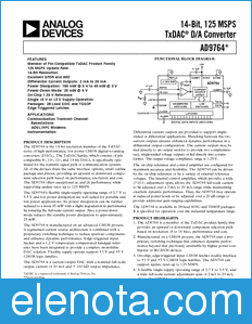 Analog Devices AD9764 datasheet