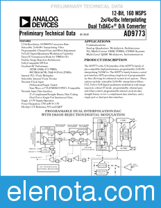 Analog Devices AD9773 datasheet