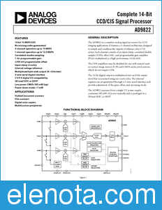 Analog Devices AD9822 datasheet