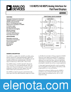 Analog Devices AD9985 datasheet