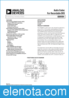 Analog Devices ADAV804 datasheet