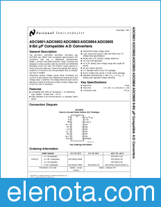 National Semiconductor ADC0802 datasheet