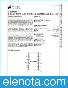 National Semiconductor ADC08060 datasheet