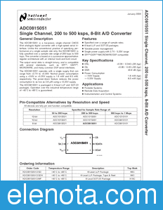 National Semiconductor ADC081S051 datasheet