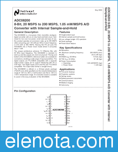 National Semiconductor ADC08200 datasheet