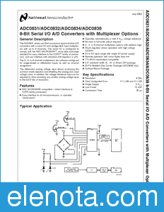 National Semiconductor ADC0832 datasheet