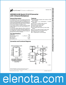National Semiconductor ADC0833 datasheet