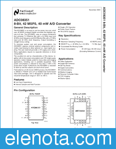 National Semiconductor ADC08351 datasheet