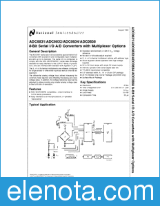 National Semiconductor ADC0838 datasheet