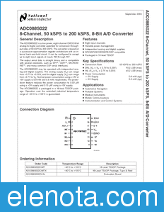 National Semiconductor ADC088S022 datasheet