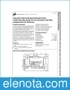 National Semiconductor ADC10734 datasheet