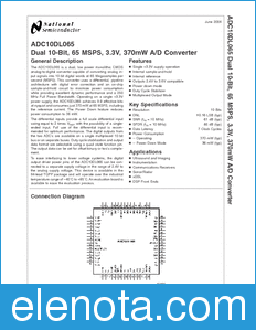 National Semiconductor ADC10DL065 datasheet