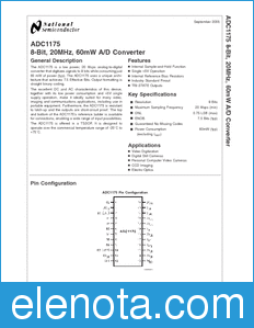 National Semiconductor ADC1175 datasheet