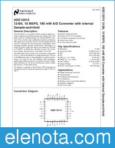 National Semiconductor ADC12010 datasheet