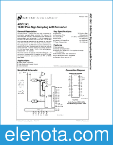 National Semiconductor ADC1242 datasheet
