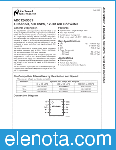 National Semiconductor ADC124S051 datasheet