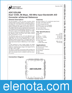 National Semiconductor ADC12DL066 datasheet
