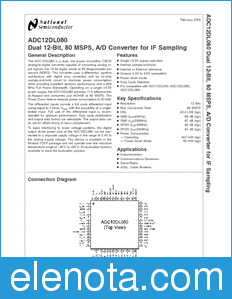 National Semiconductor ADC12DL080 datasheet