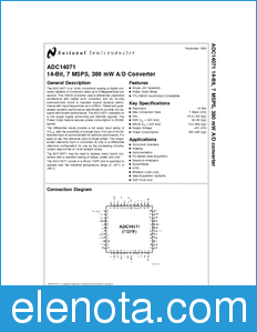 National Semiconductor ADC14071 datasheet