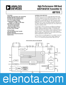 Analog Devices ADF7010 datasheet