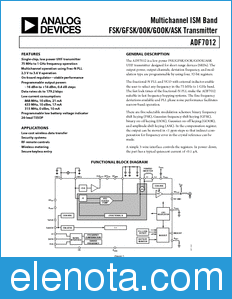 Analog Devices ADF7012 datasheet