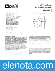 Analog Devices ADM1485 datasheet