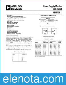 Analog Devices ADM709 datasheet