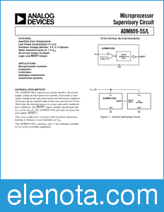 Analog Devices ADM809 datasheet