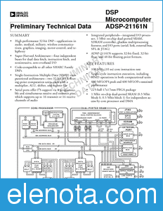 Analog Devices ADSP-21161N datasheet