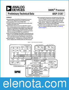 Analog Devices ADSP-21267 datasheet