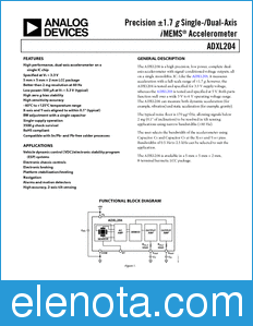 Analog Devices ADXL204 datasheet
