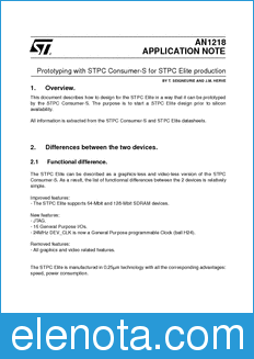 STMicroelectronics AN1218 datasheet