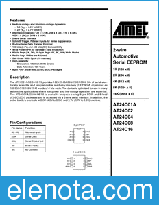 Atmel AT24C16 datasheet