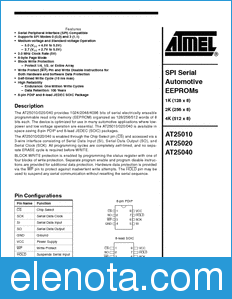 Atmel AT25020 datasheet