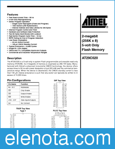 Atmel AT29C020 datasheet
