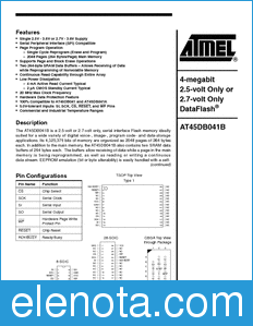 Atmel AT45DB041B datasheet