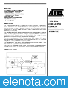 Atmel AT88RF020 datasheet