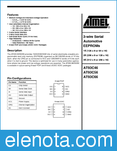 Atmel AT93C46 datasheet
