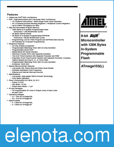 Atmel ATmega103(L) datasheet