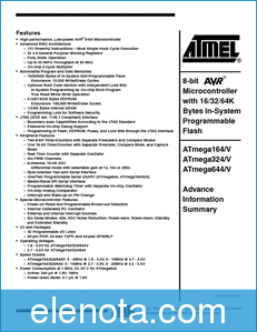Atmel ATmega164/V datasheet