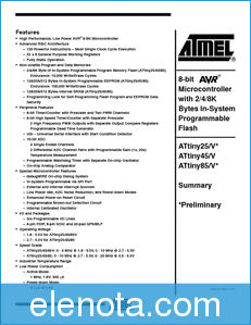 Atmel ATtiny25/V datasheet