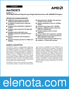 AMD Am79C873 datasheet