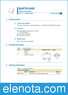 Philips BAP70-04W datasheet