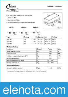 Infineon BAR15-1 datasheet